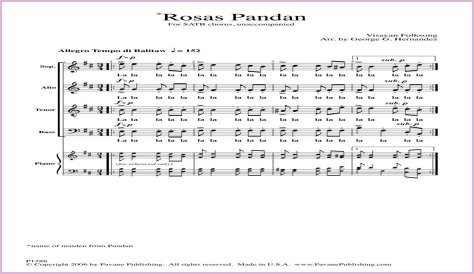 Who composed rosas pandan?